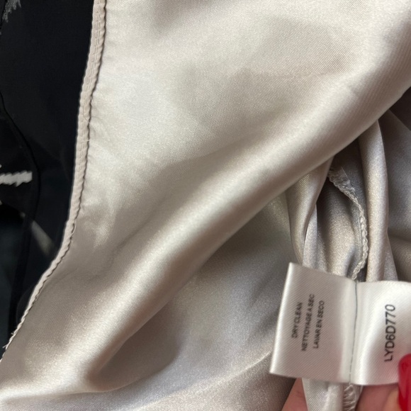 BCBG Maxazria Maxi Dress Silk Strapless Black White Size 2 - Picture 7 of 8